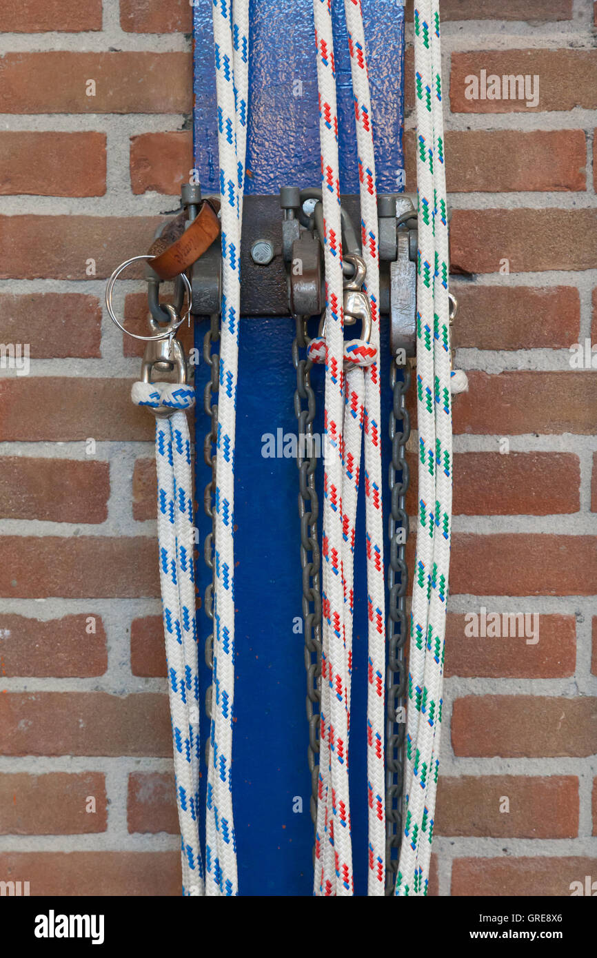 Old Gym Ropes Ropes in an old school gym Stock Photo - Alamy