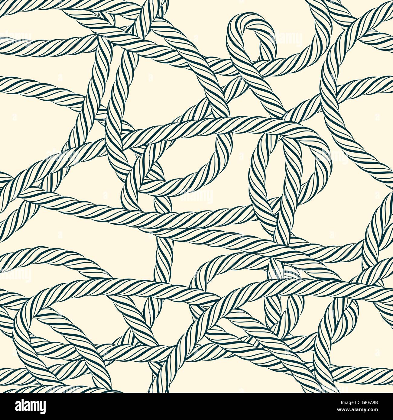 Seamless tangled rope loops pattern Stock Vector