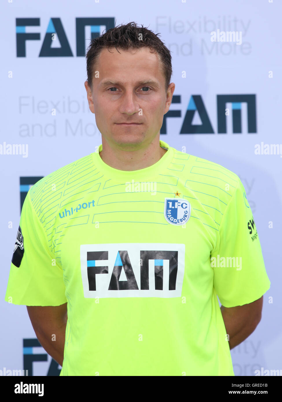 Goalkeeper Jan Glinker 1.Fc Magdeburg Stock Photo