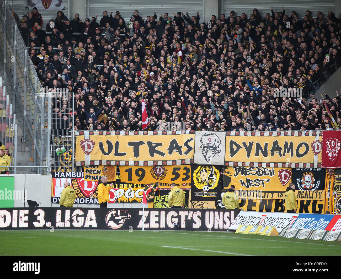 Fanblock Of Sg Dynamo Dresden Stock Photo