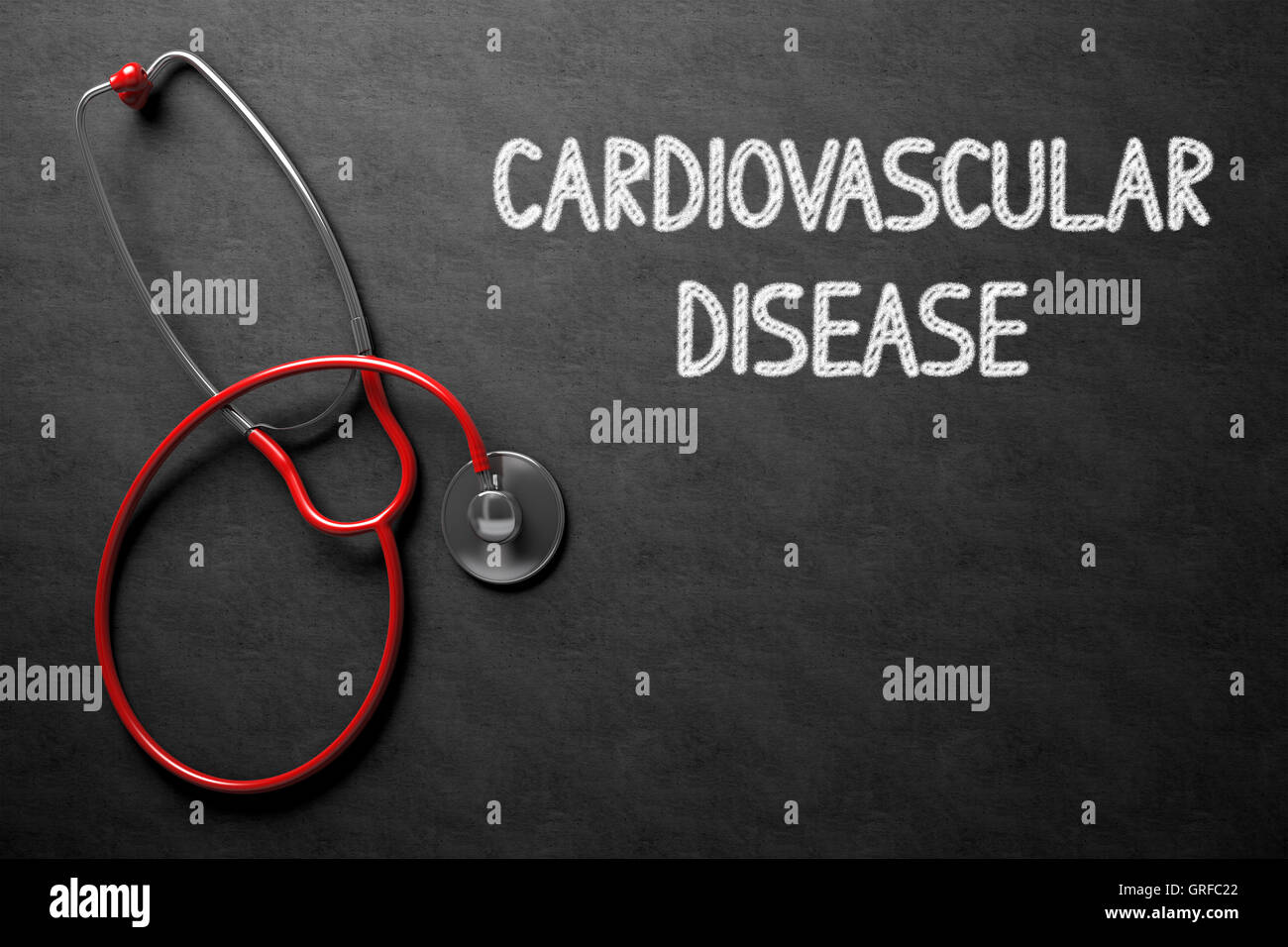 Chalkboard with Cardiovascular Disease. 3D Illustration. Stock Photo