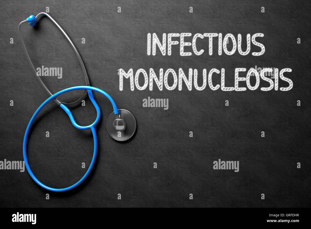 Chalkboard with Infectious Mononucleosis. 3D Illustration. Stock Photo