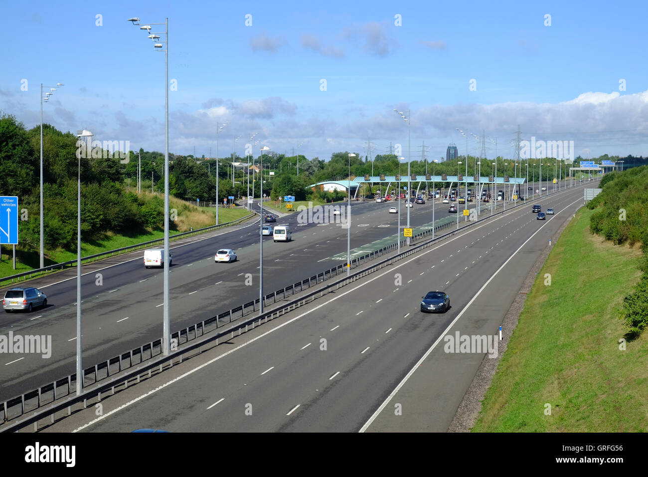 M6 toll motorway at Great Wyrley toll plaza Stock Photo