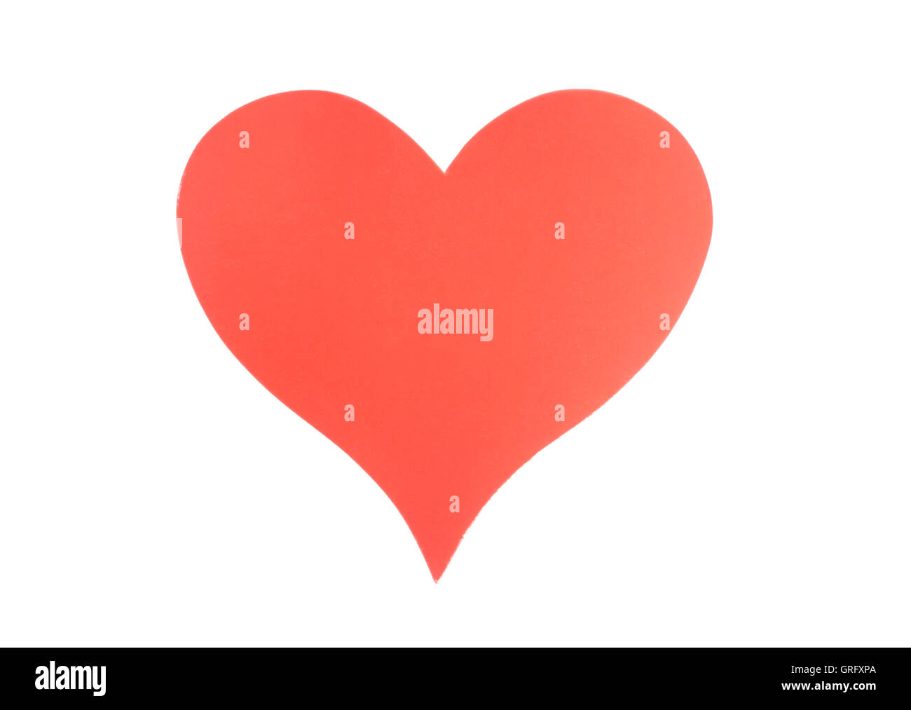 Red paper Valentines Day heart isolated on white background Stock Photo ...