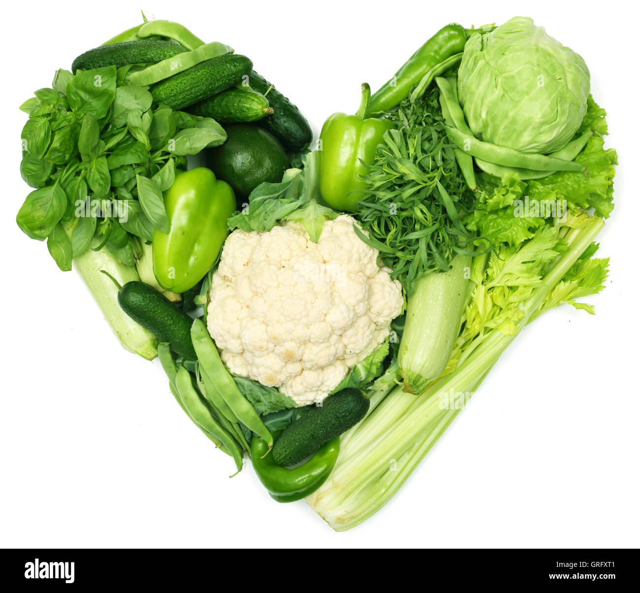 Heart shape green vegetables isolated hi-res stock photography and images -  Alamy