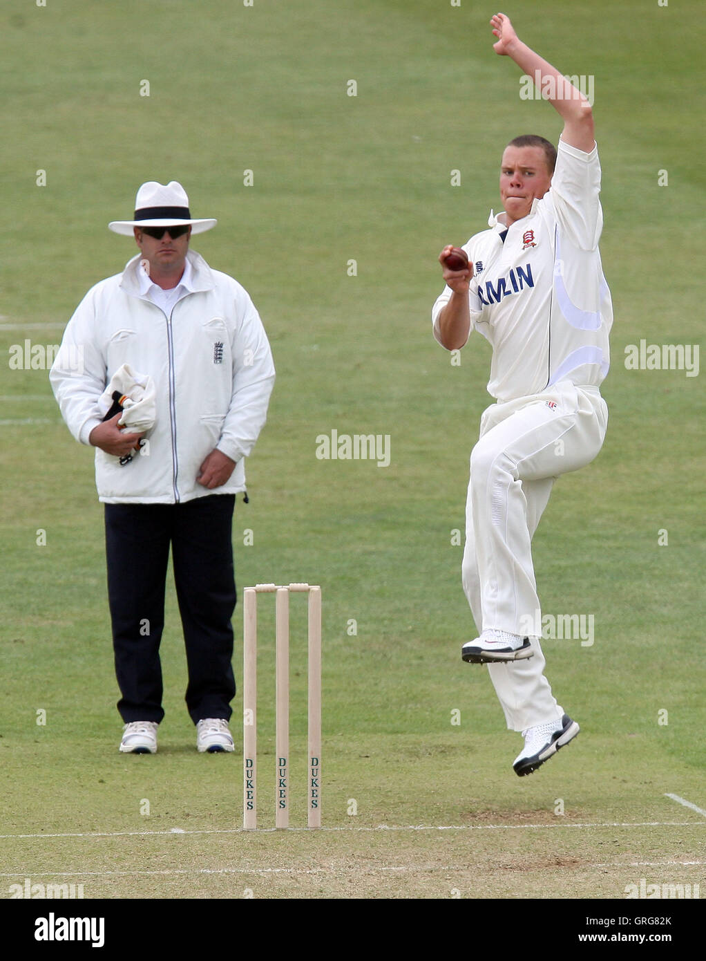 Max Osborne in bowling action for Essex Essex CCC vs Bangladesh