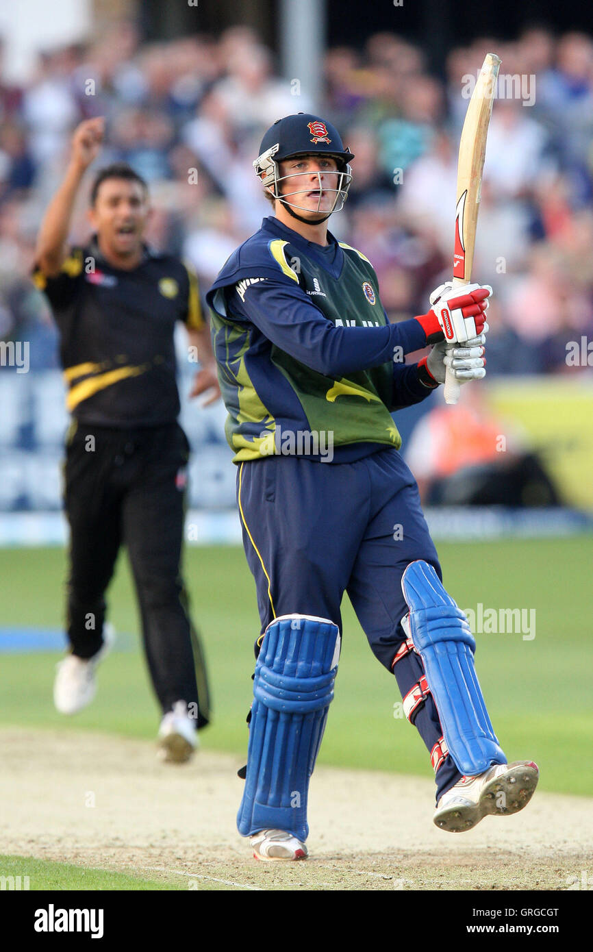 Michael Comber in batting action for Essex - Essex Eagles vs Kent Spitfires - Friends Provident Twenty 20 T20 Cricket at the Ford County Ground, Chelmsford -  02/06/10 Stock Photo