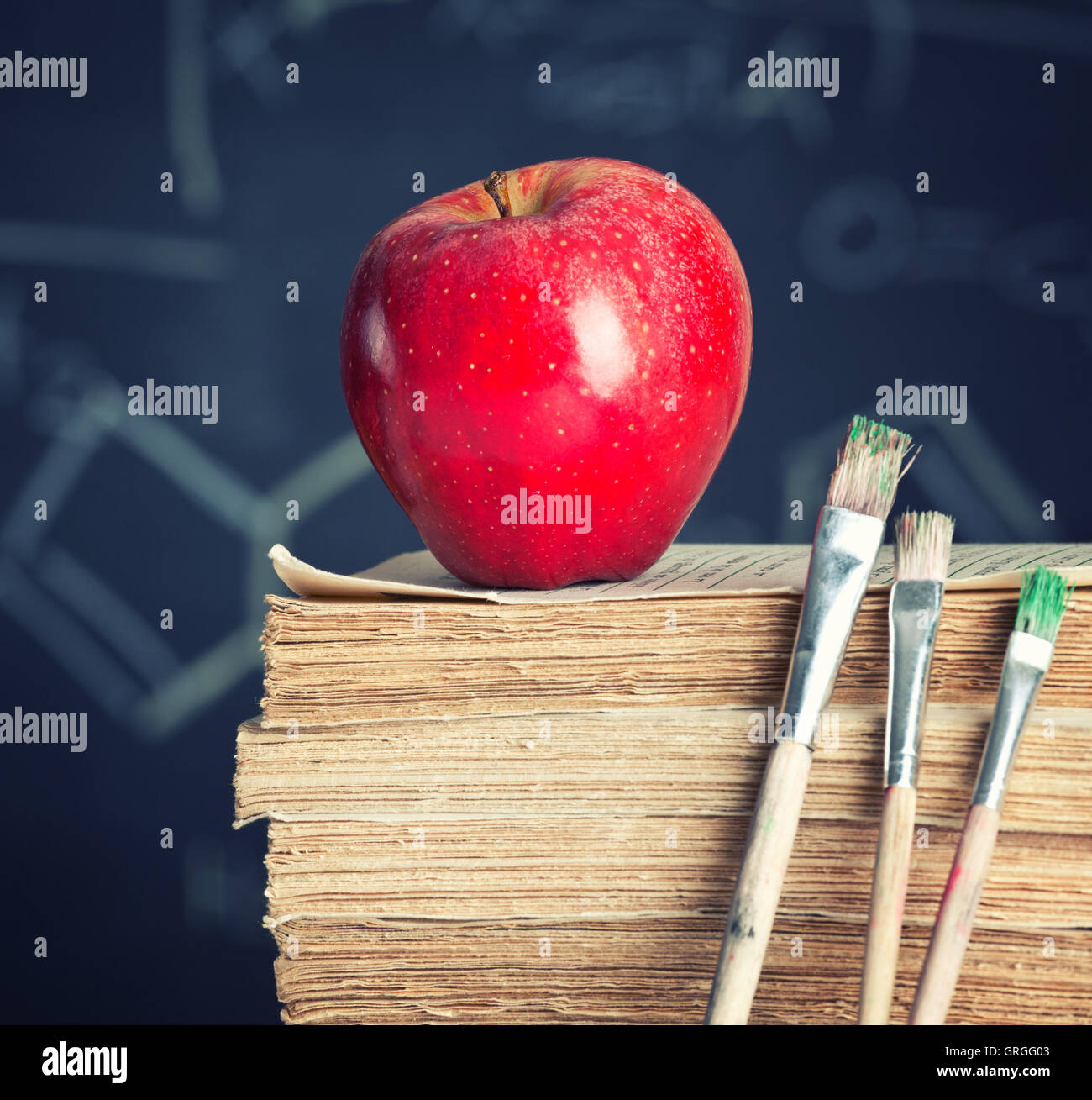 school object concept and blackboard background Stock Photo