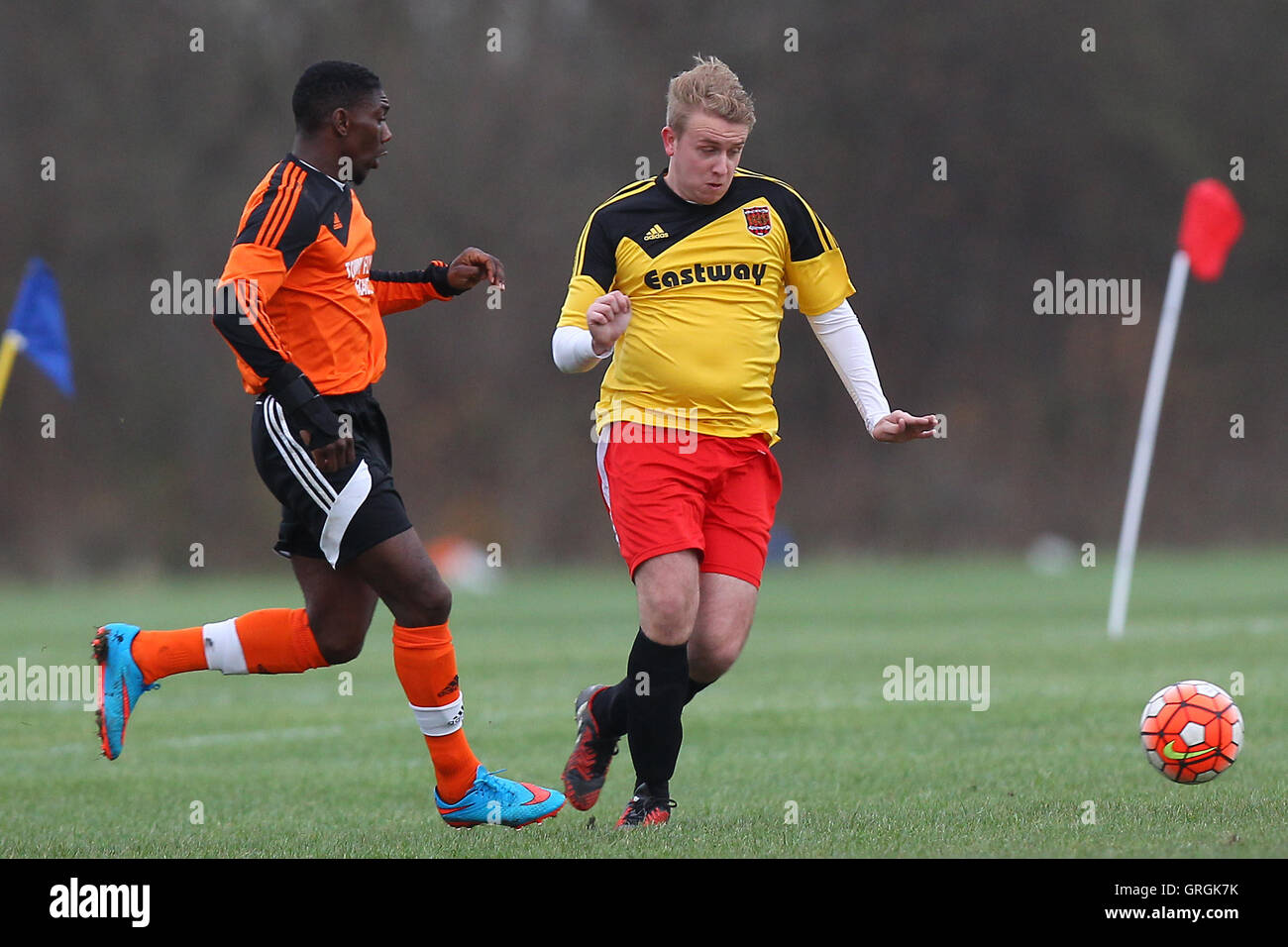 Tommy Flynn's (orange) vs Eastway Olympia, Hackney & Leyton Sunday League Jack Cup