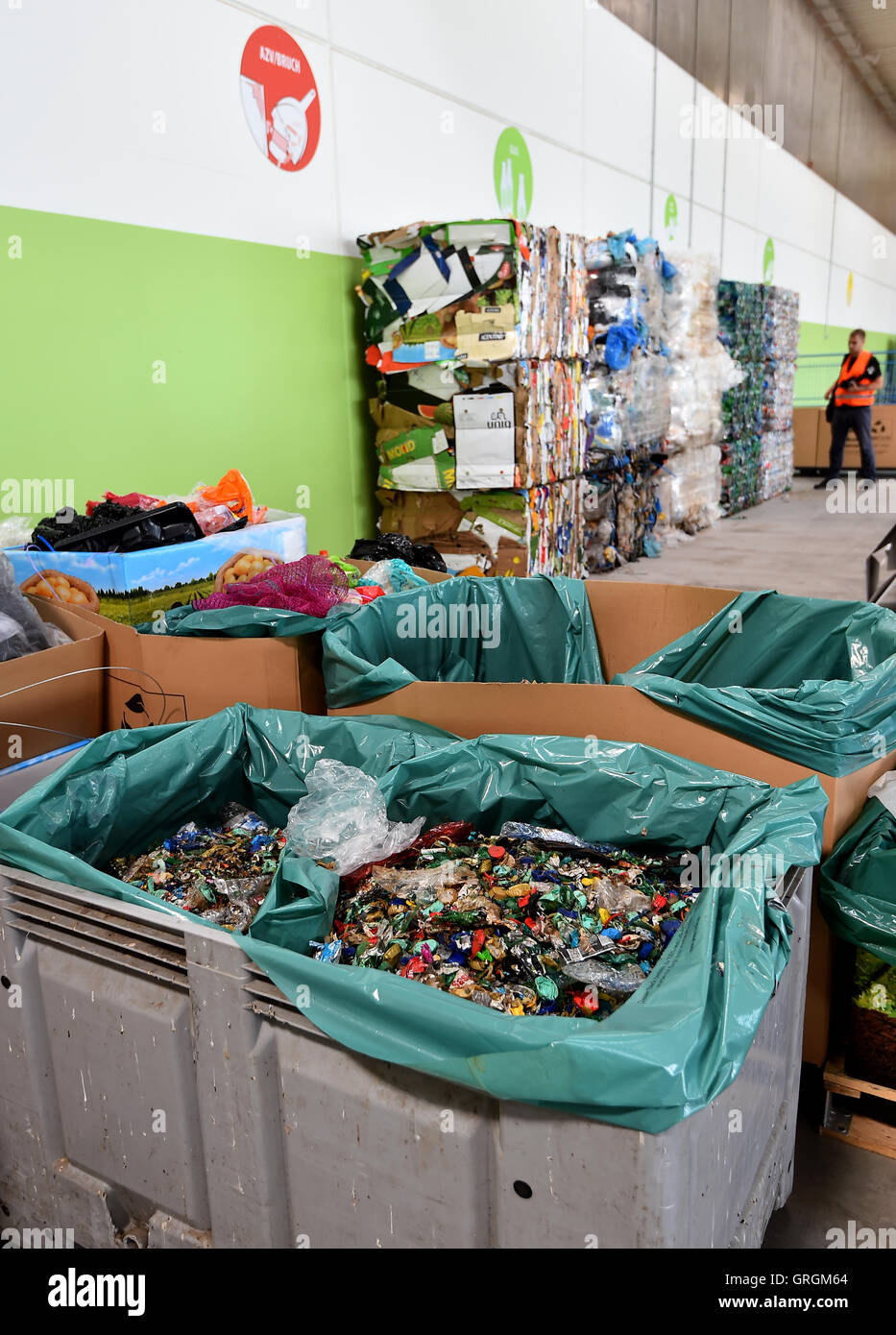Scrap from the supermarkets being gathered at the Lidl logistics