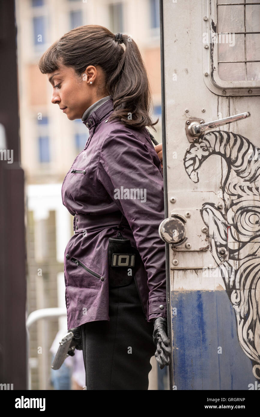 Actor Hannah JohnKamen double, standin on set "Ready Player One(02)