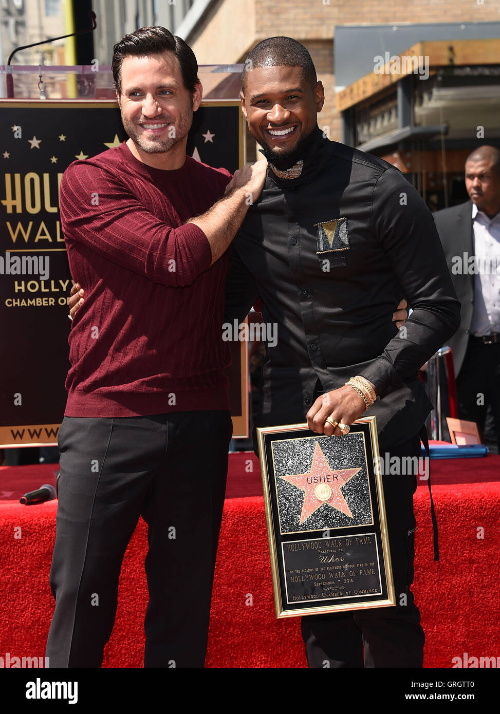 Hollywood, California, USA. 7th Sep, 2016. Edgar Ramirez and Usher ...