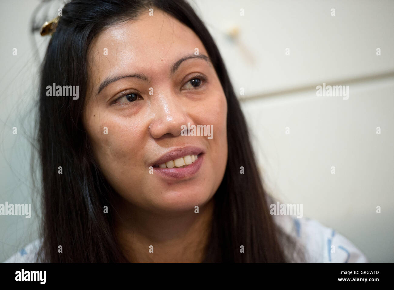 Hong Kong, Hong Kong S.A.R, China. 3rd July, 2016. Refugee Vanessa Mae Rodel who hid Snowden. Once leaving the Mira Hotel Edward Snowden went into hiding with refugees in the city.Her story is touched on in the new Oliver Stone film Snowden that premieres in September 2016. © Jayne Russell/ZUMA Wire/Alamy Live News Stock Photo