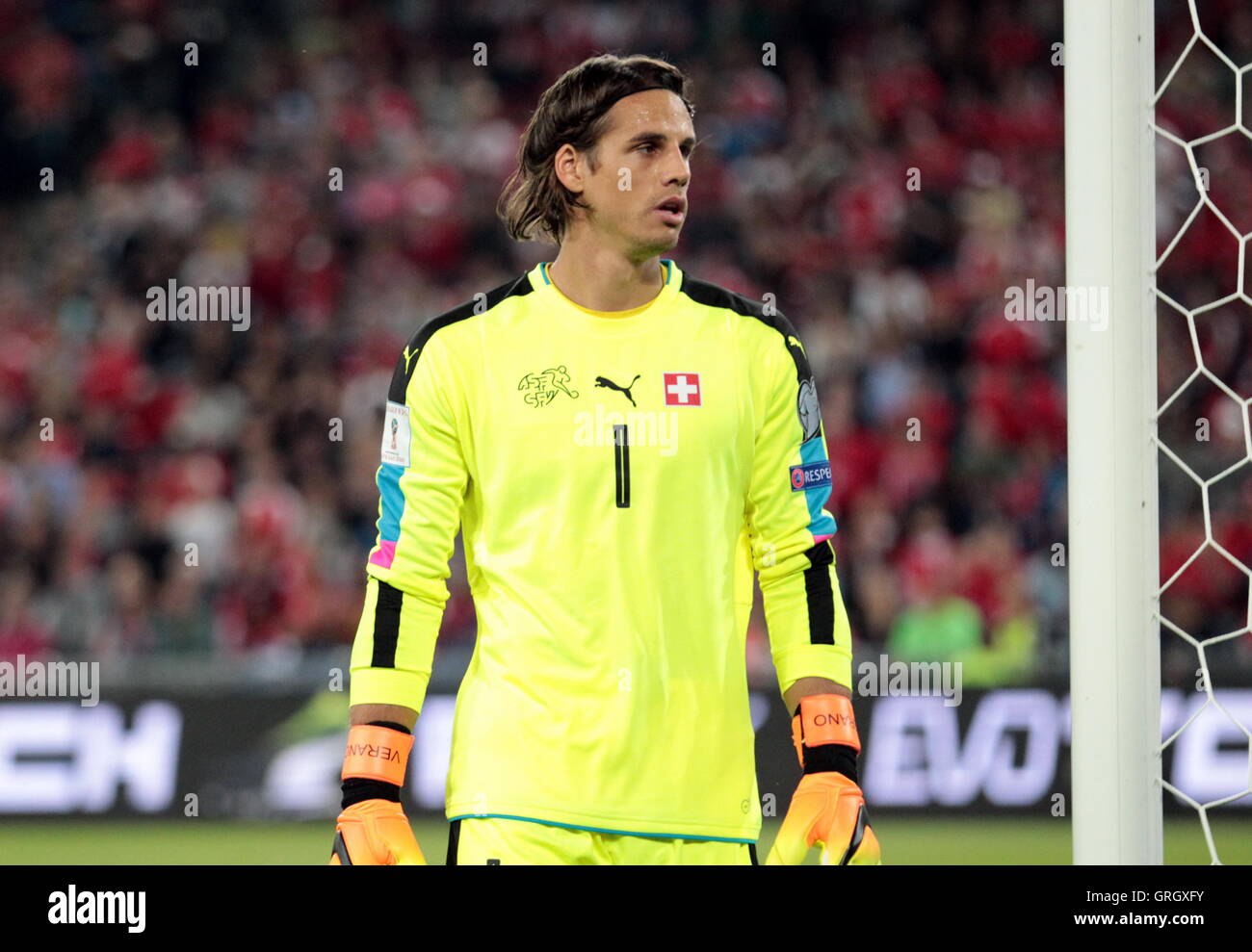 Basel, Switzerland. 6 September 2016 Yann Sommer in action during the qualifying match of the World Cup Group B Switzerland against Portugal at St Jakob Park in Basel, Switzerland Credit:  Laurent Lairys/Agence Locevaphotos/Alamy Live News Stock Photo