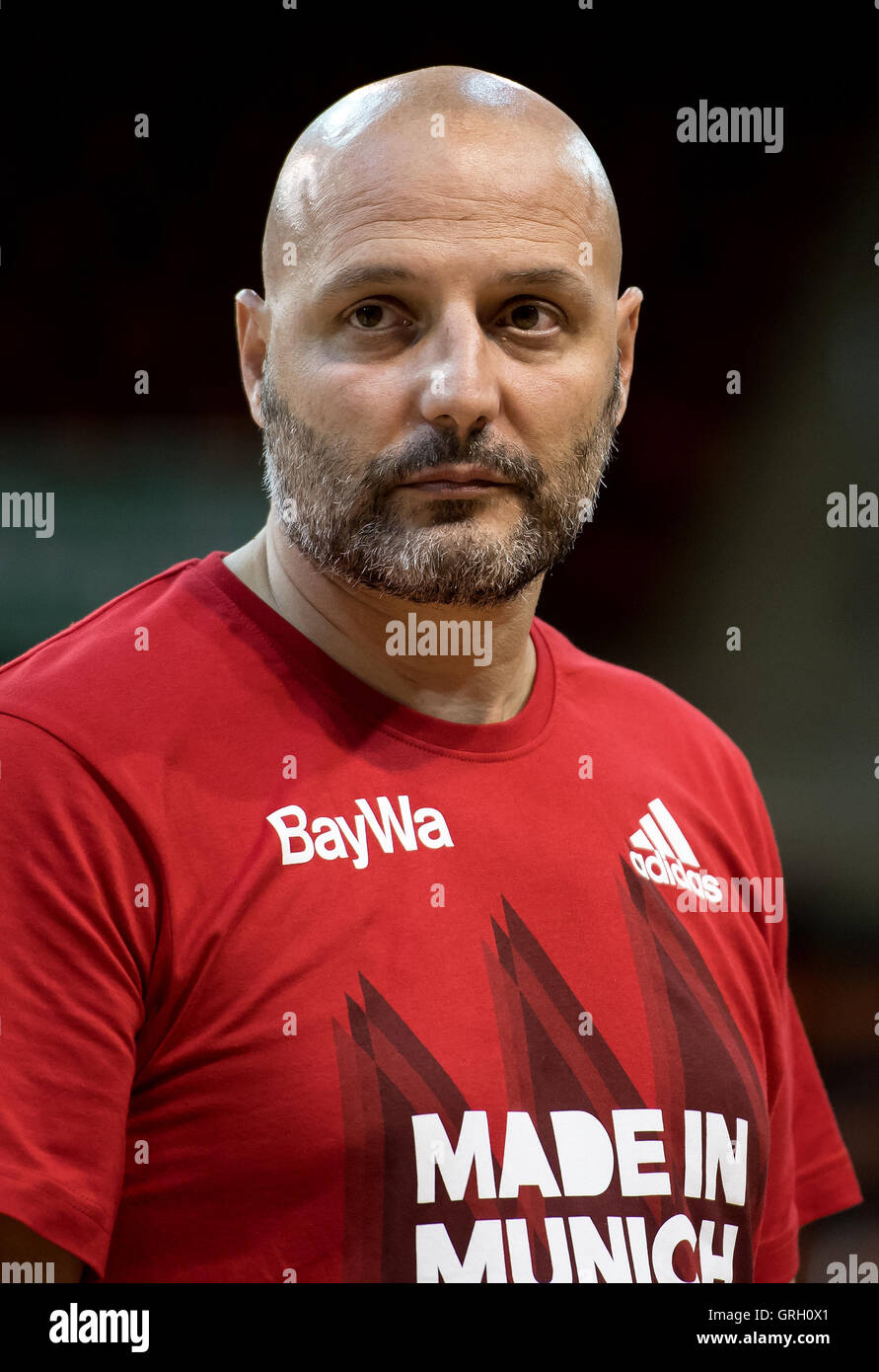 Munich S New Coach Sasa Djordjevic Being Welcomed By The Fans During The Team Presentation Of The Fc Bayern Munich Basketball Team At Audi Dome In Munich Germany 7 September 2016 Photo Sven