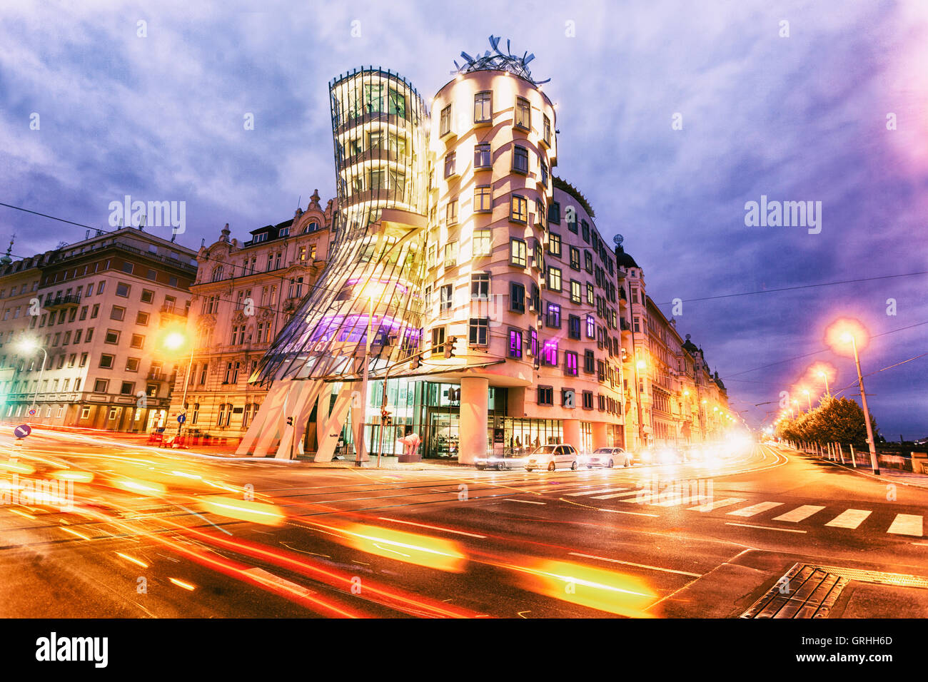 The Dancing House designed by Frank Gehry, Prague, Czech Republic, Europe Stock Photo