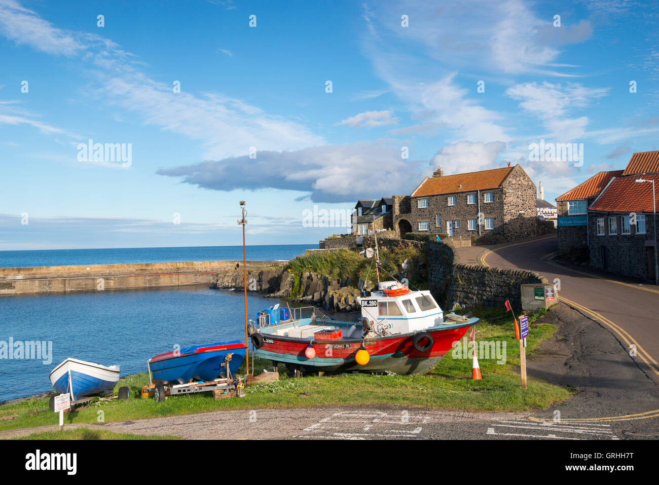The small fishing village of Craster on the coast of Northumberland, England UK Stock Photo Alamy