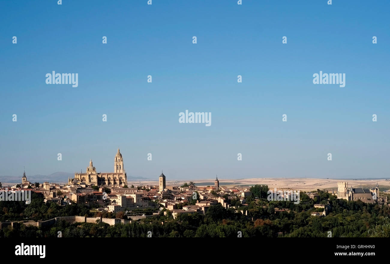 Segovia Cathedral is seen in Segovia, Spain August 23, 2016. Copyright photograph John Voos Stock Photo