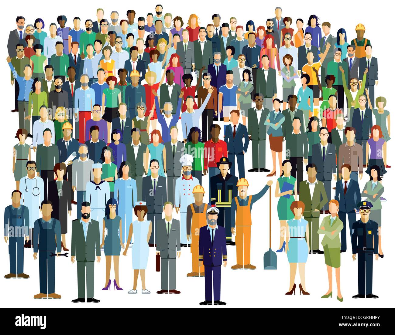 Large Crowd Stock Vector