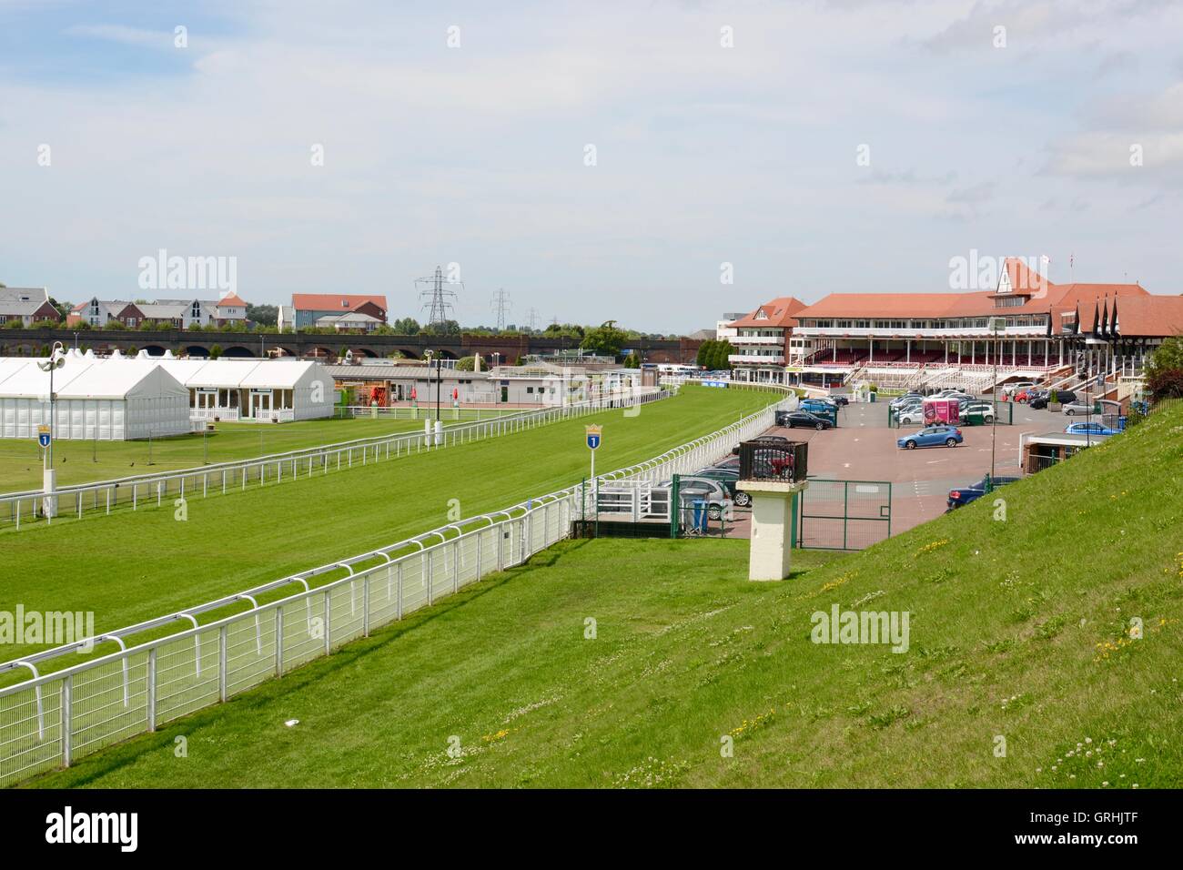 The popular horse racecourse in the city of Chester, Cheshire, UK Stock Photo