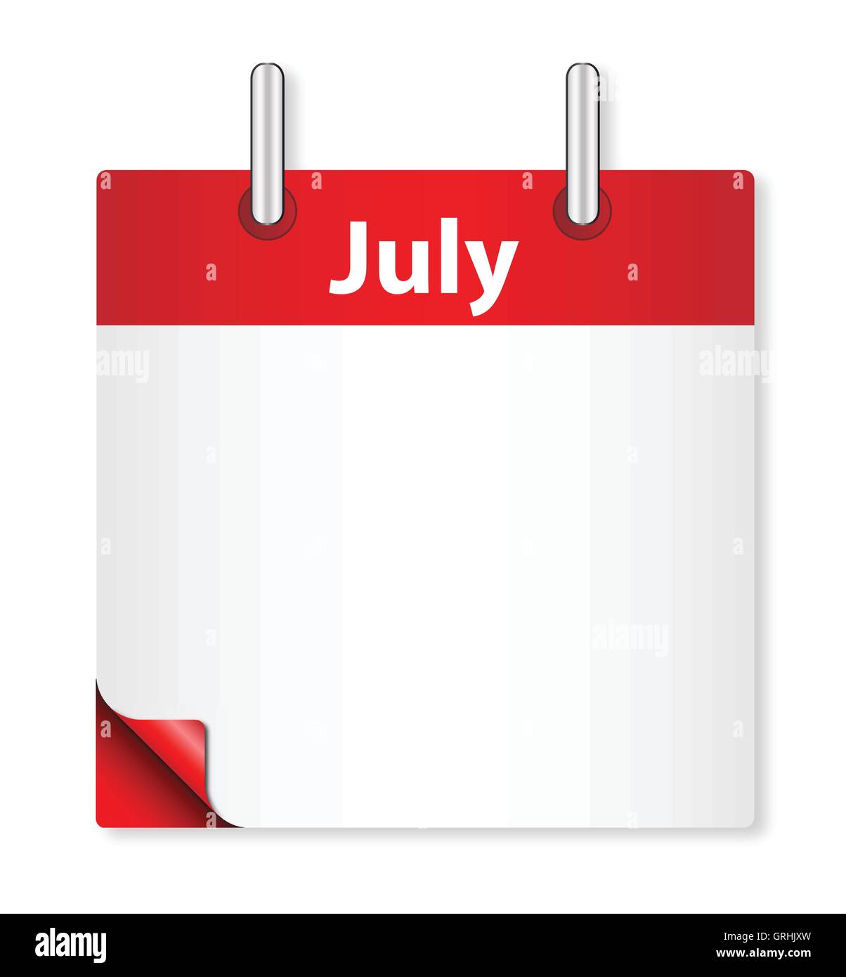 Blank July Date Stock Vector
