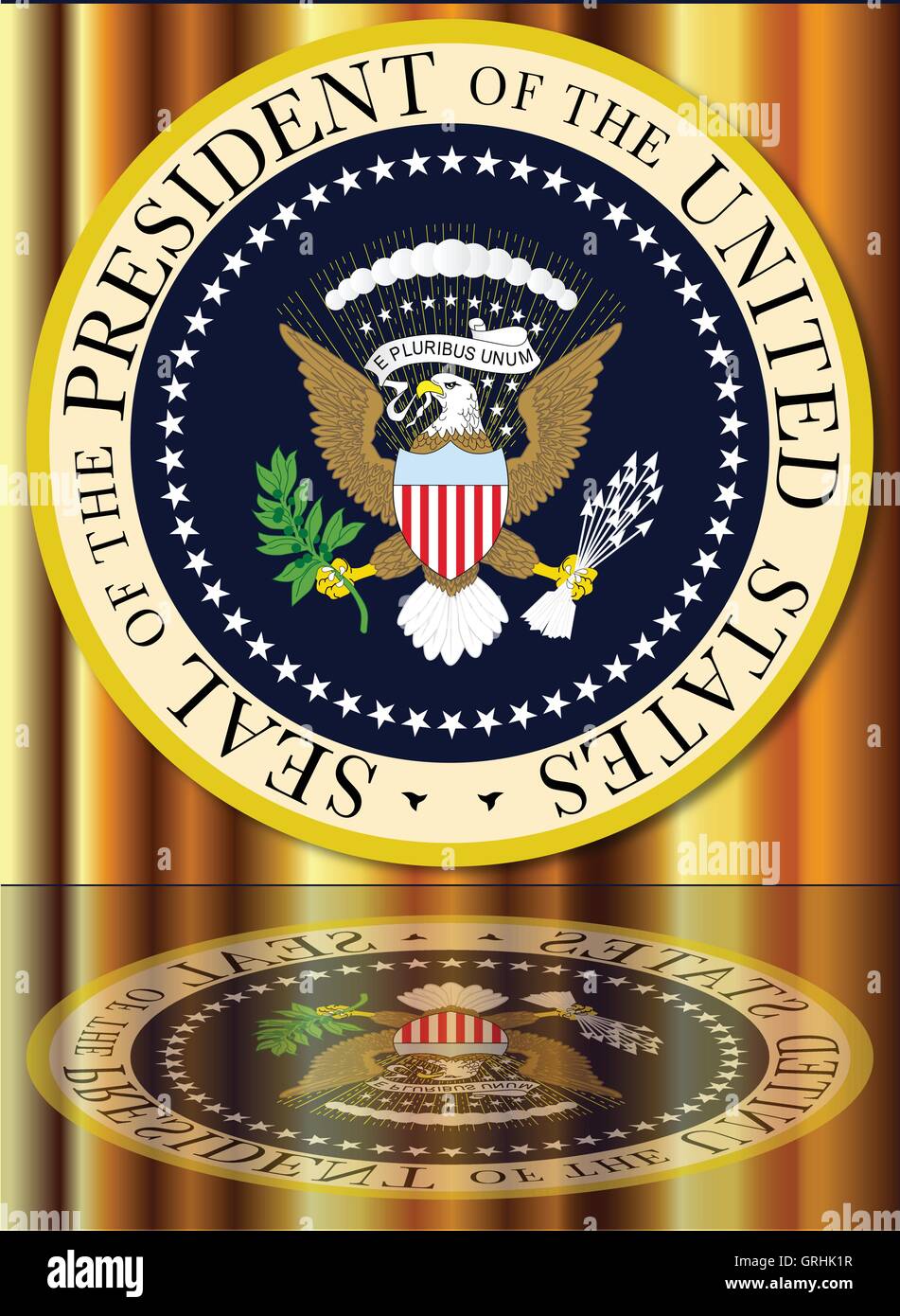 Presidential Seal Reflection Stock Vector