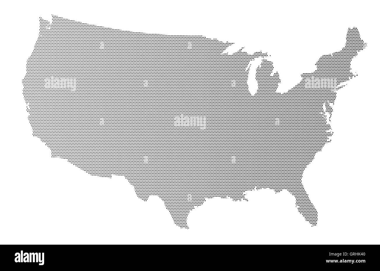 USA Map Halftone Silhouette Stock Vector