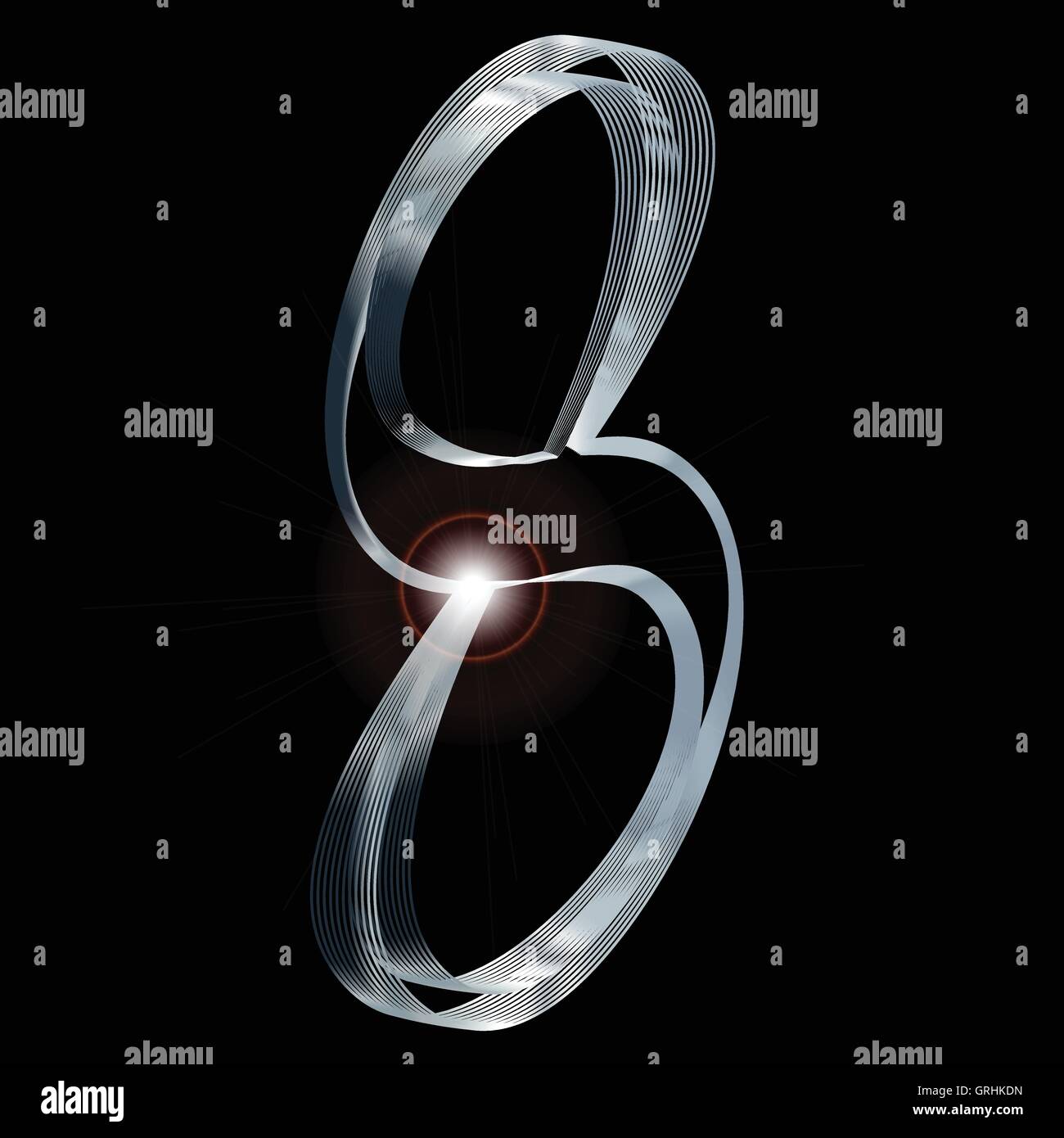 Silver Number Eight Stock Vector
