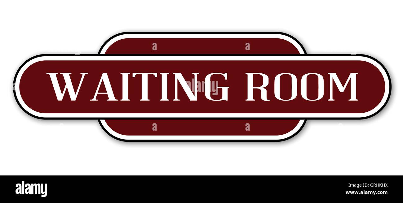 Waiting Room Station Sign Stock Vector