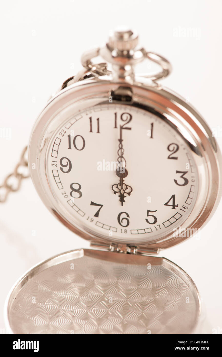 Pocket watch over white Stock Photo