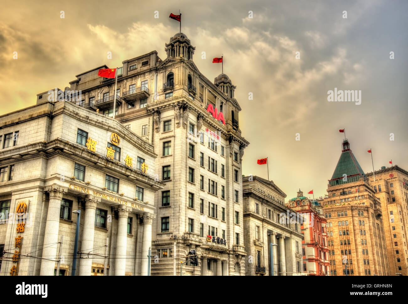 North China Daily News Building on the Bund, Shanghai Stock Photo