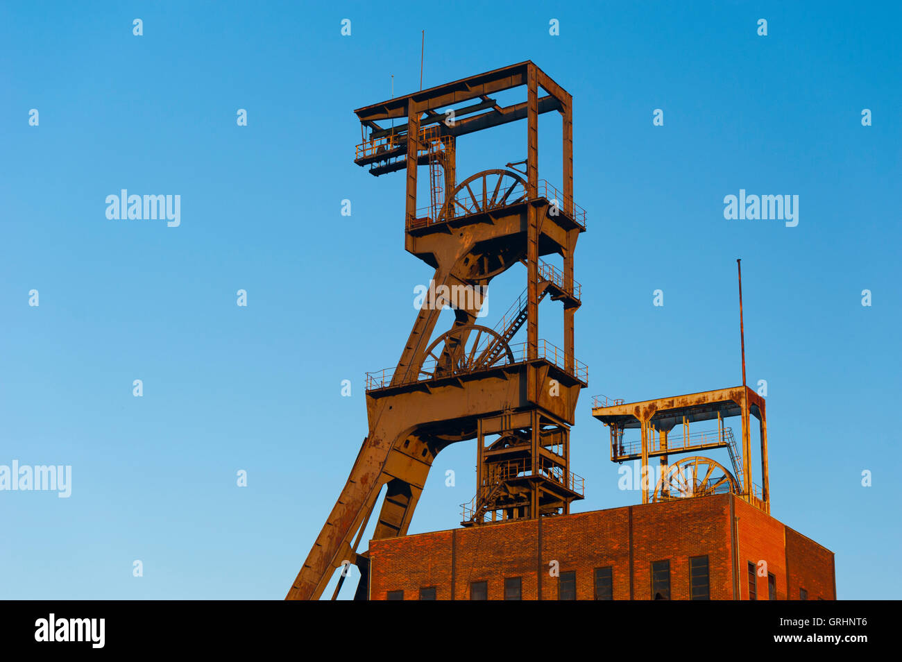 Moselle (57), Forbach, Petite Rosselle, Carreau Wendel, Musée Les Mineurs Wendel, puit de mine à charbon Wendel 1 et 2 // France Stock Photo