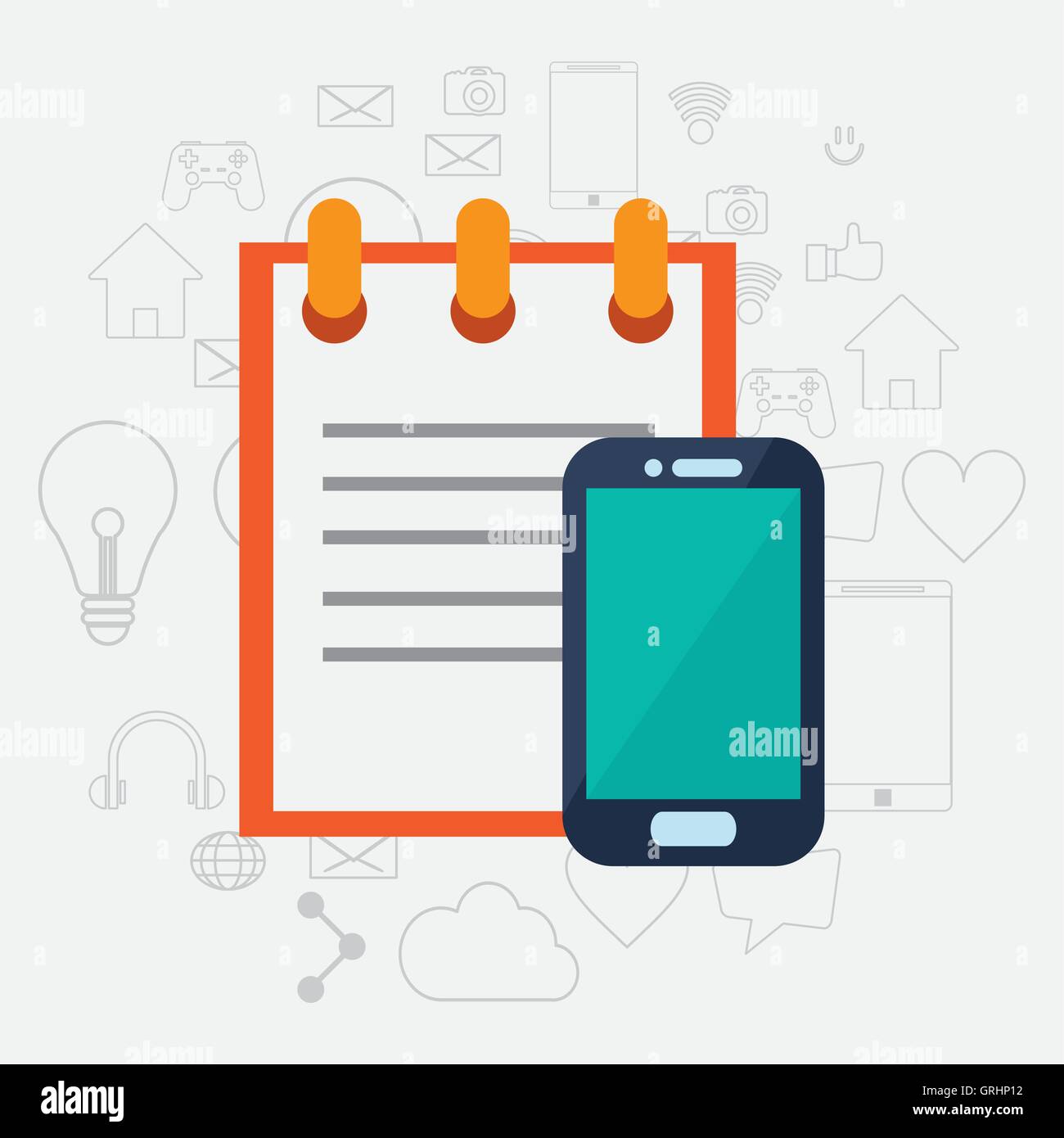 cellphone and telecommunication app icons Stock Vector Image & Art - Alamy