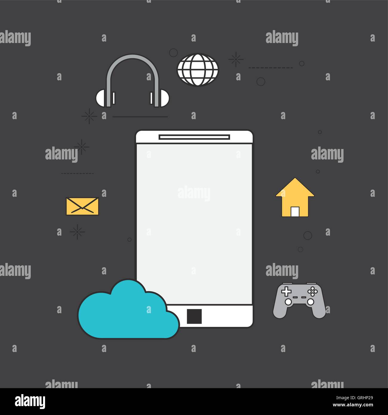 cellphone and telecommunication icons Stock Vector Image & Art - Alamy