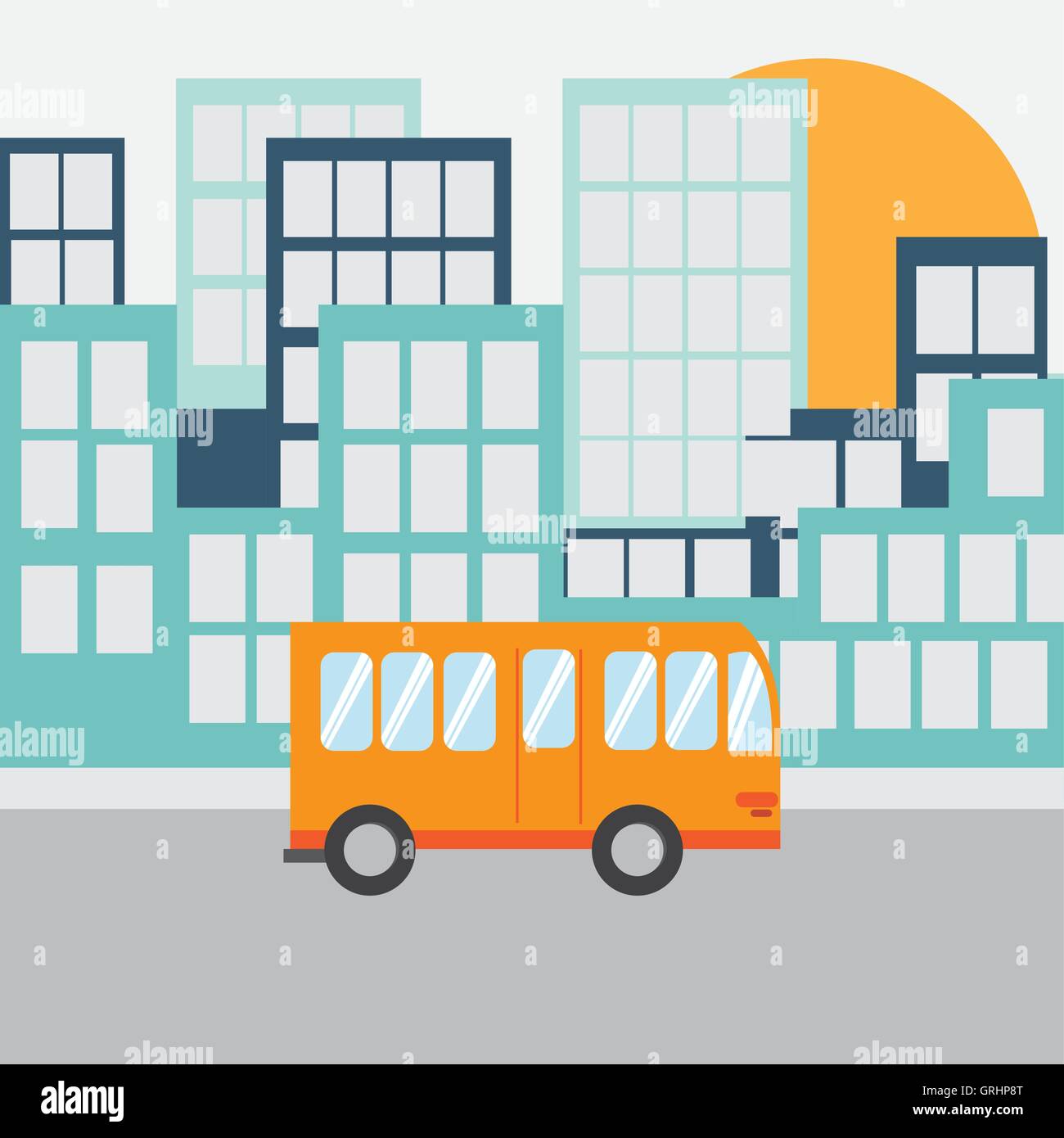 city bus and buildings icon Stock Vector Image & Art - Alamy