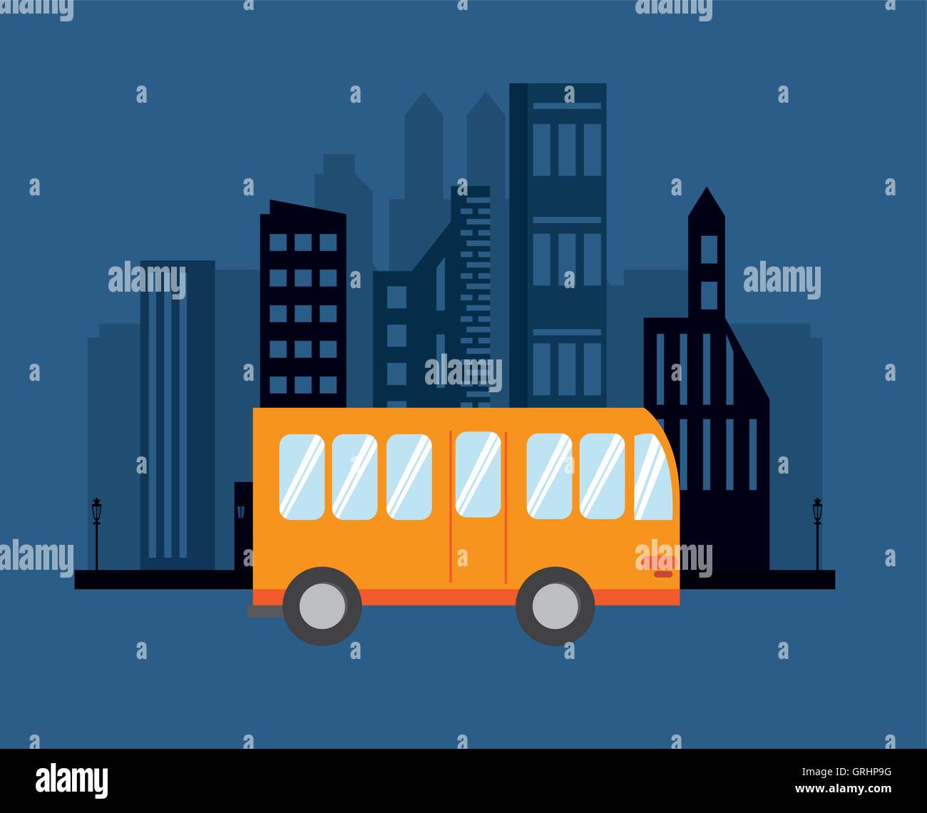 city bus and buildings icon Stock Vector Image & Art - Alamy
