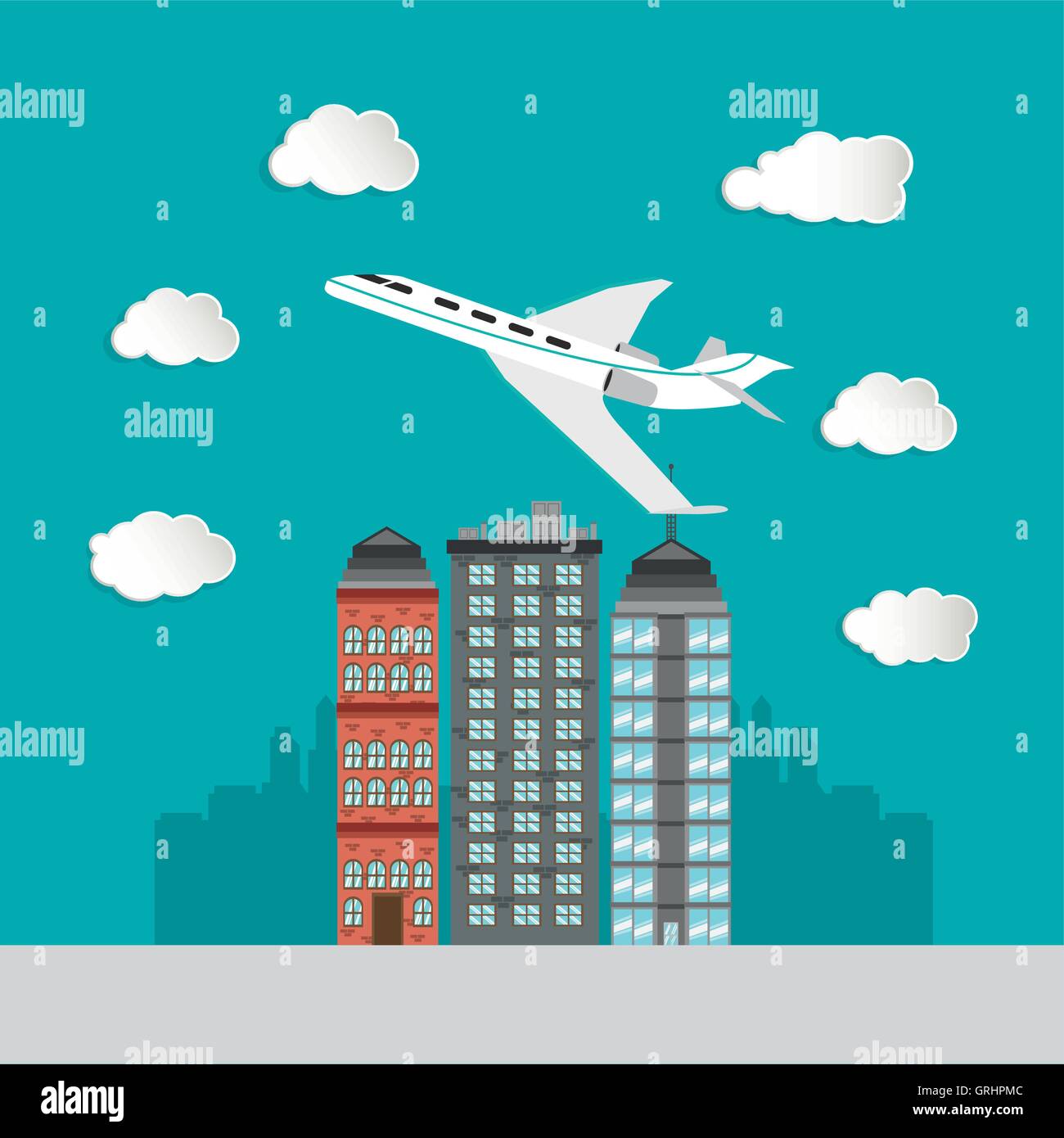 flying airplane image Stock Vector Image & Art - Alamy