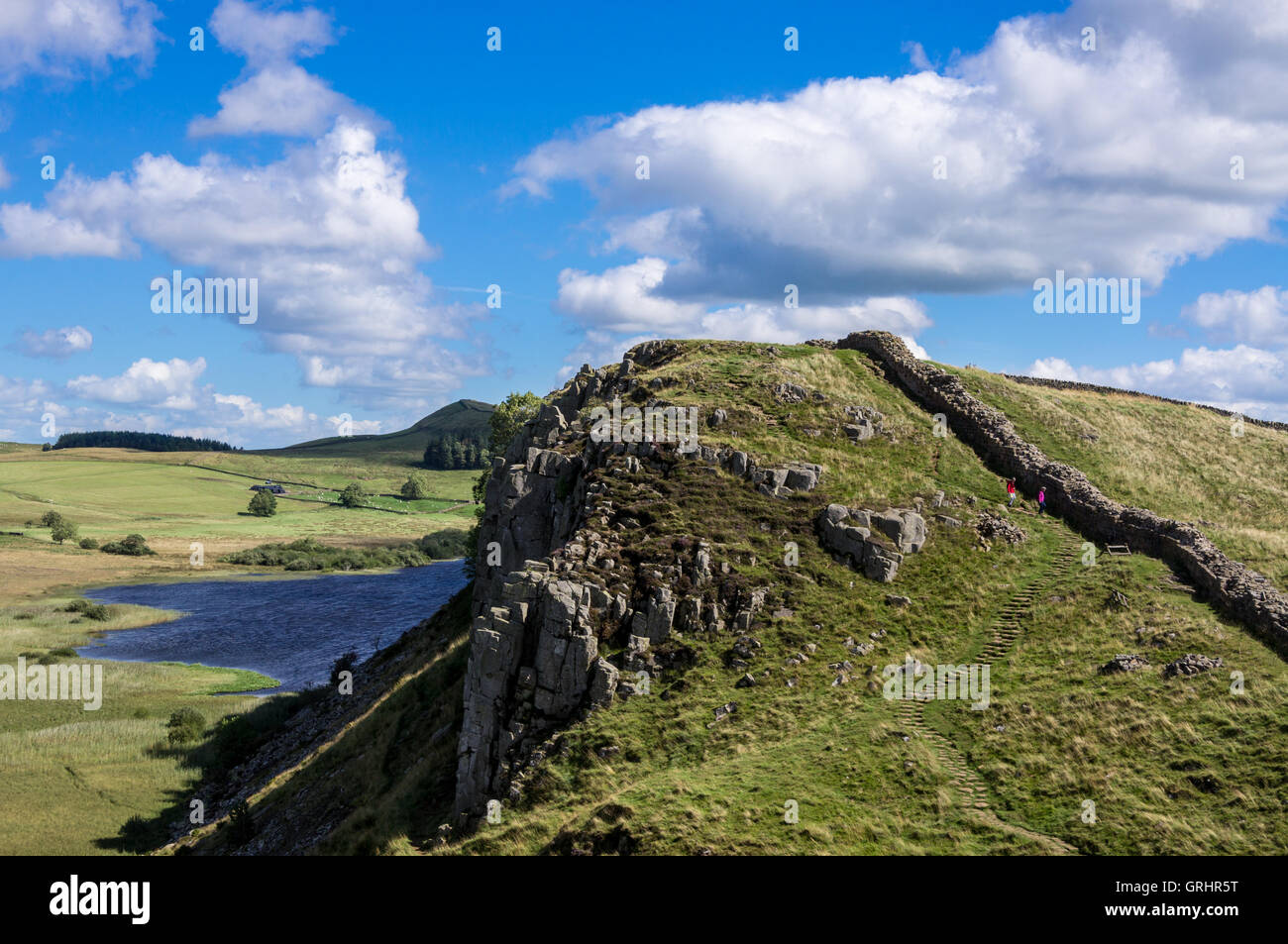Steel Rig Steel Rigg and Crag Lough on Hadrian's Wall near Once Brewed, Cumbria ...