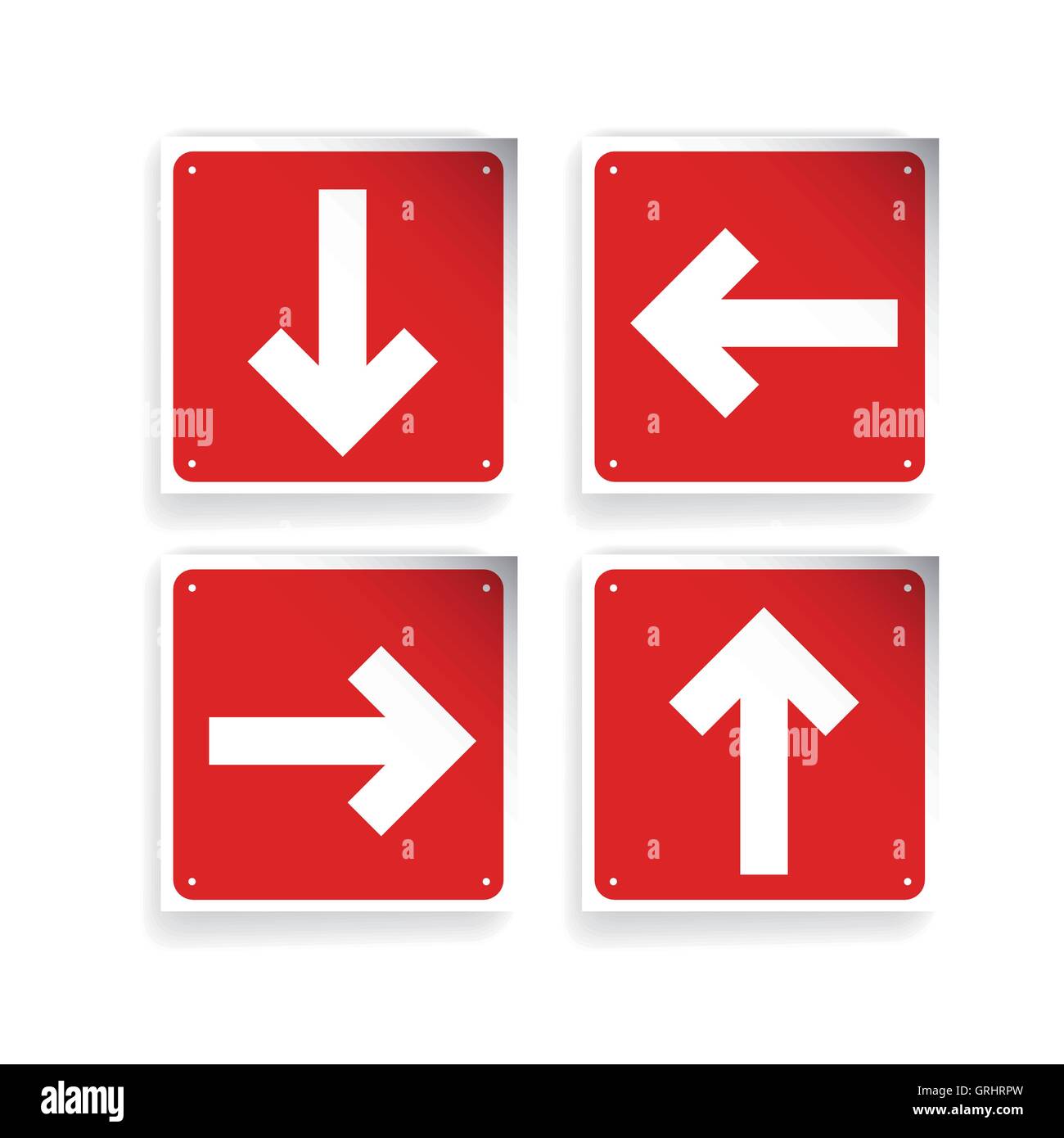 Left Right Up Down Arrows button Stock Vector