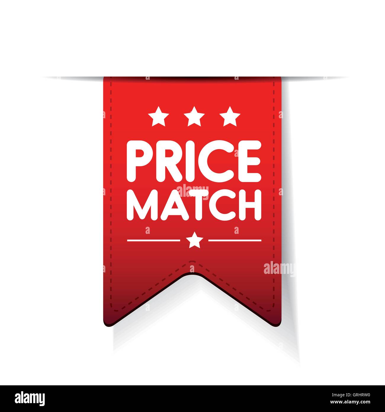 Price match red ribbon vector Stock Vector