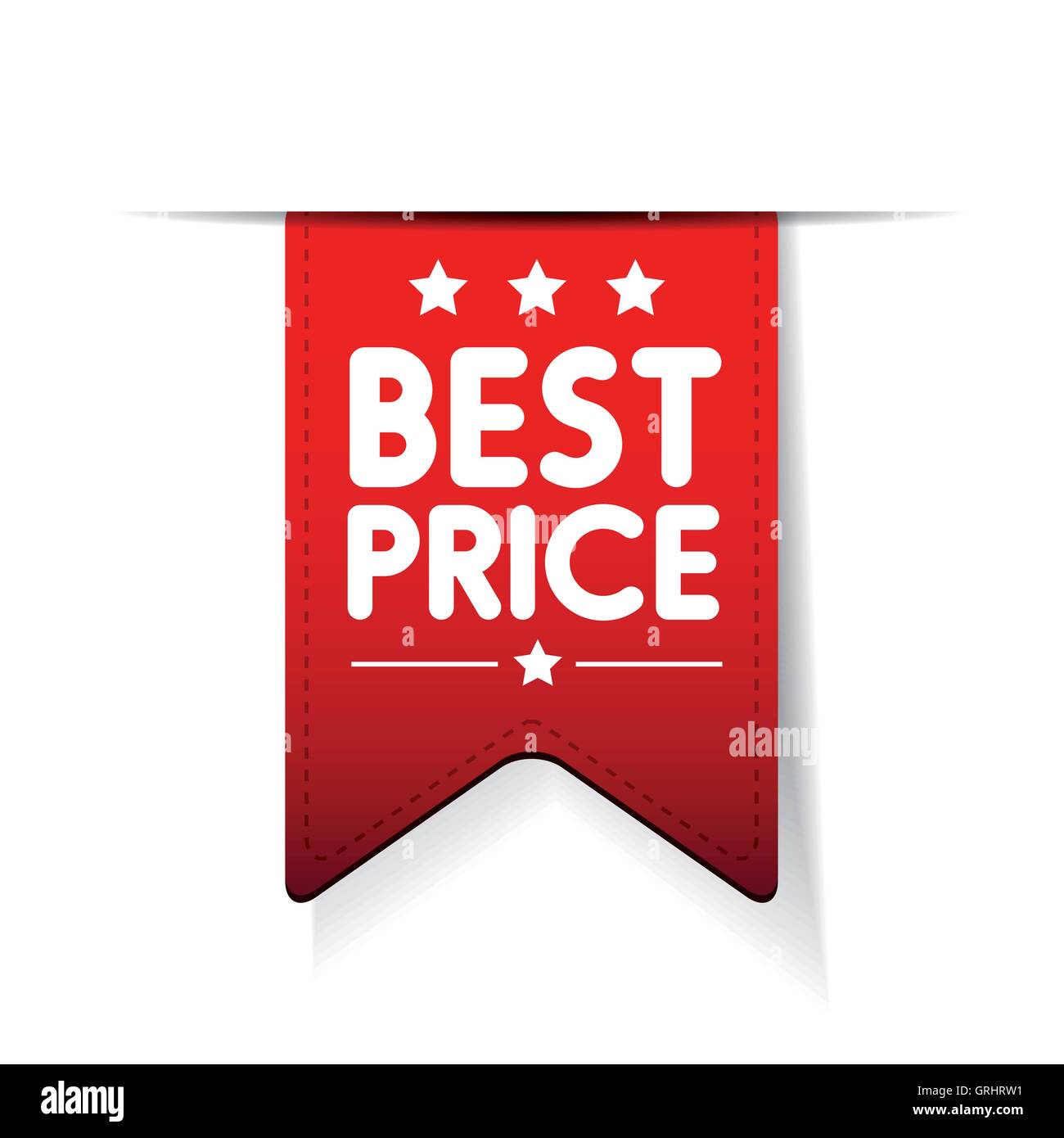 Best price red ribbon vector Stock Vector