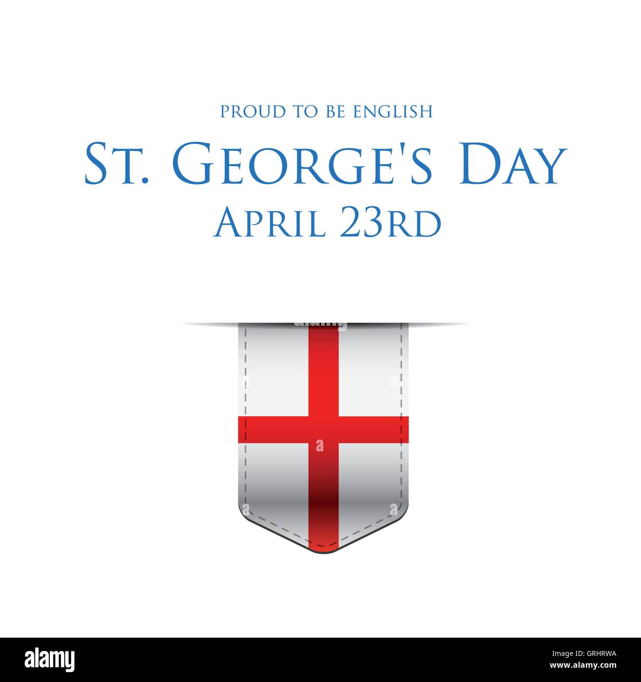 St George Day England flag ribbon banner or poster Stock Vector