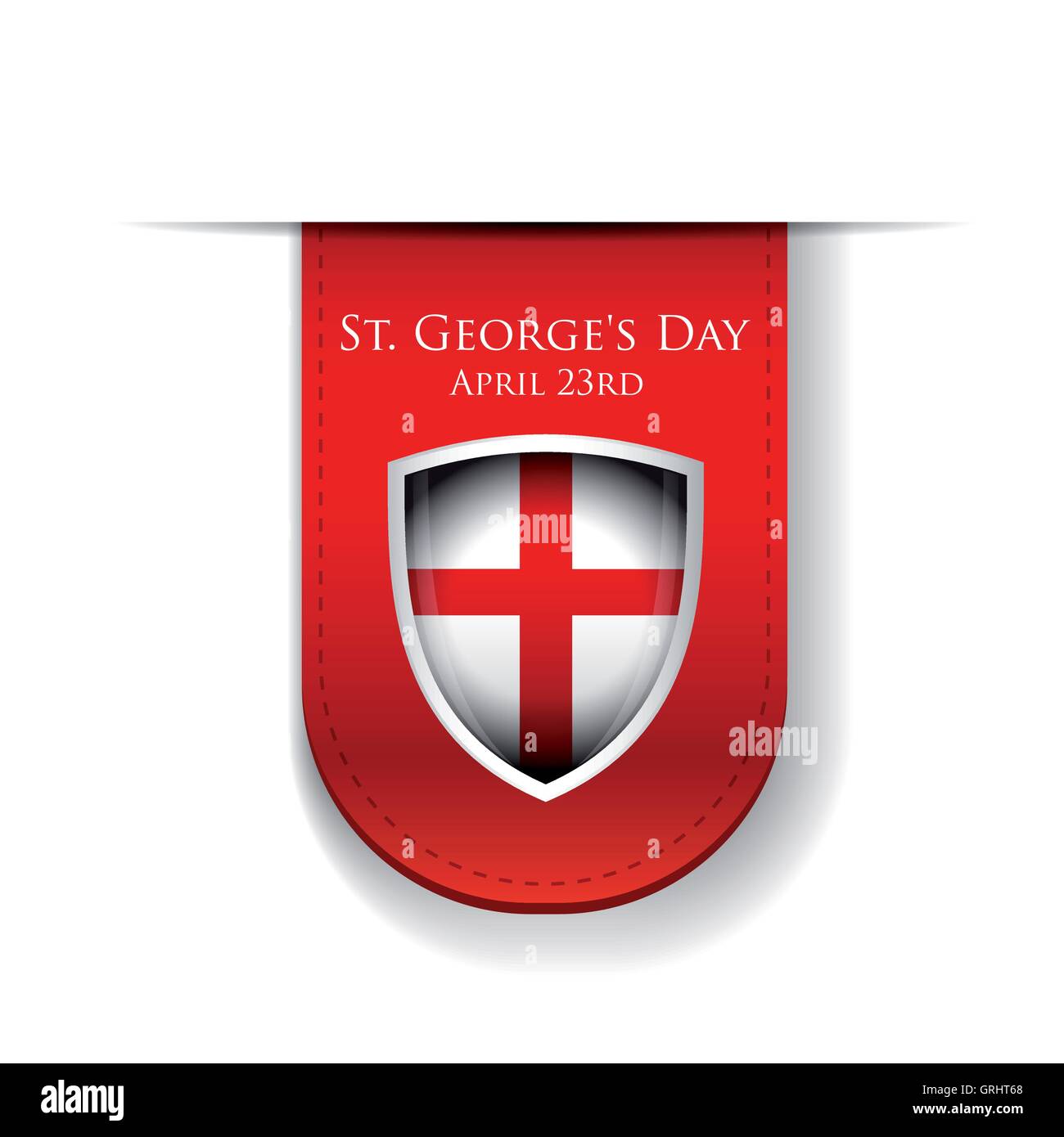 St George Day England flag shield Stock Vector