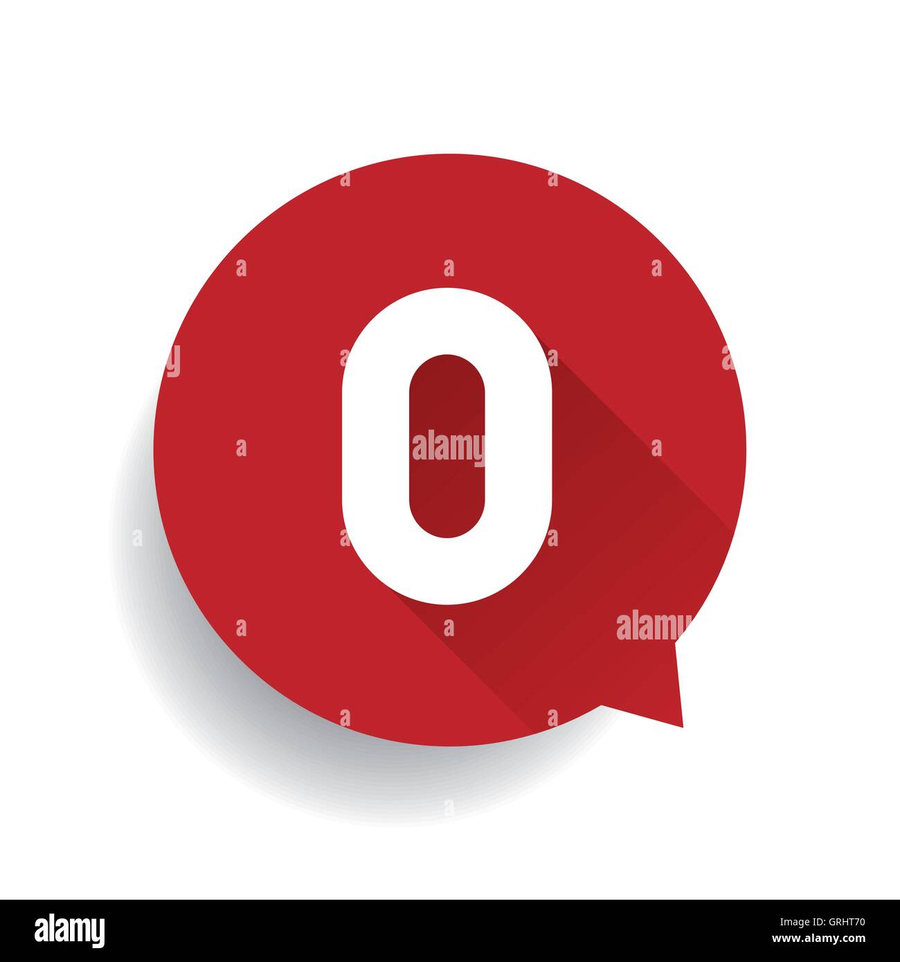 Number zero 0 speech bubble red Stock Vector