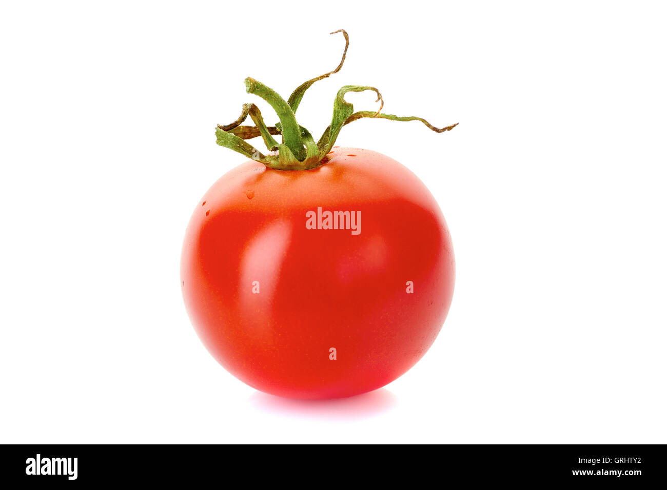 Ripe red tomatoe on white Stock Photo