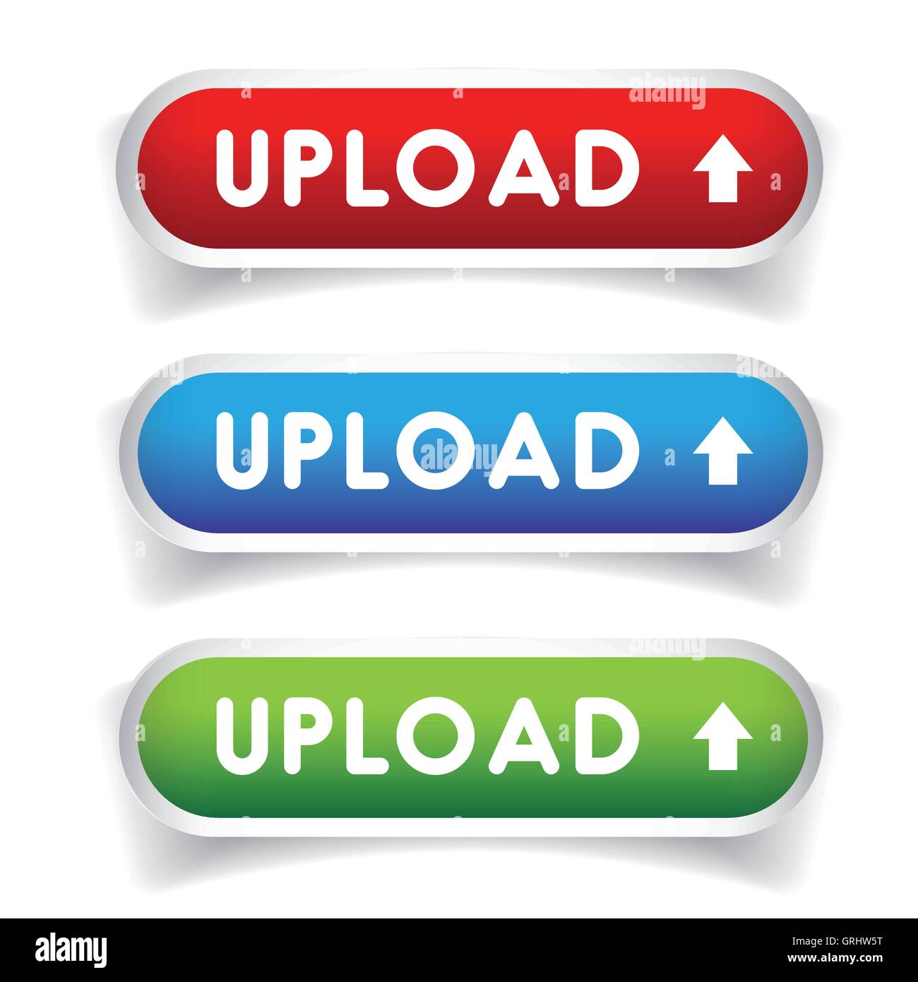 Upload button set vector Stock Vector Image & Art - Alamy