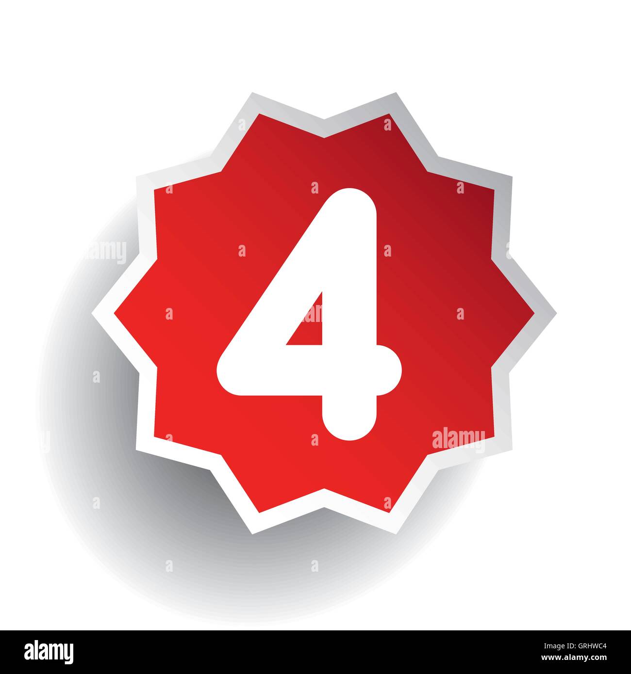 Number Four 4 Star Red Stock Vector Image And Art Alamy 