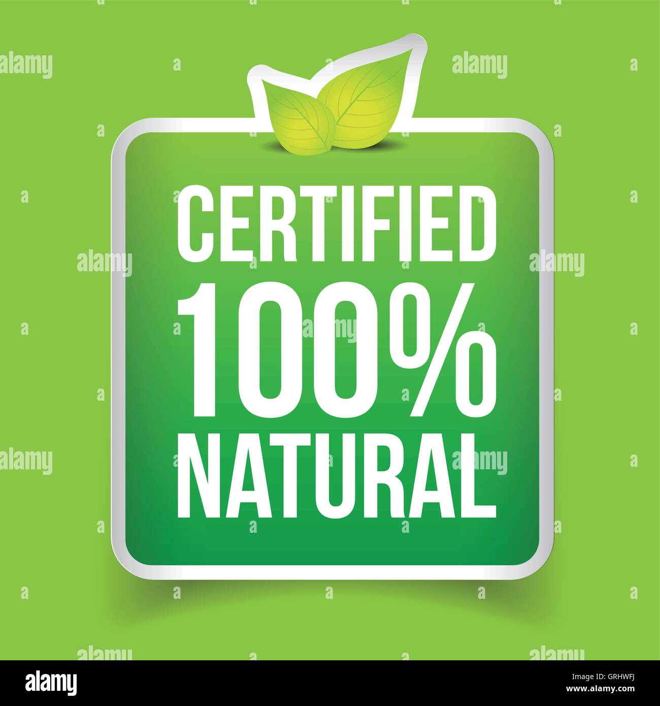 Certified 100 percent Natural label green Stock Vector Image & Art Alamy