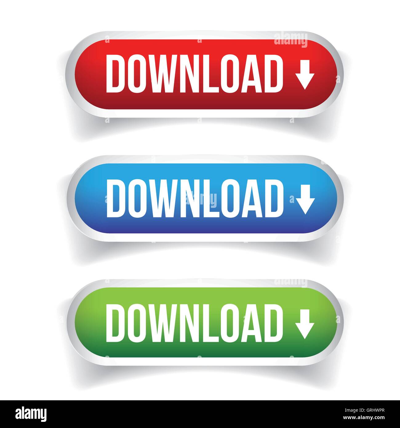 Download button vector set Stock Vector Image & Art - Alamy