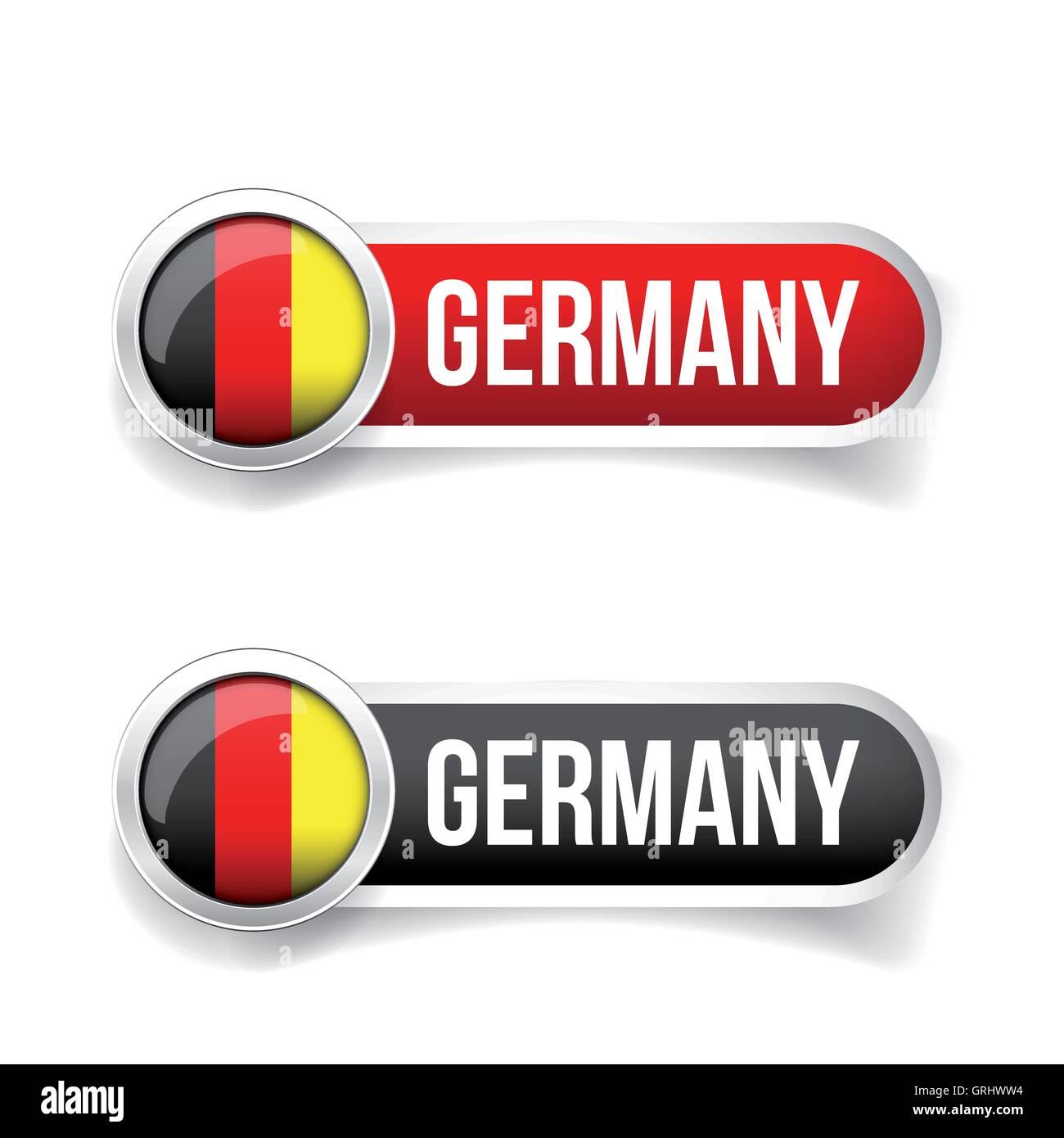 2x Sticker Round Roundel Flag Germany German